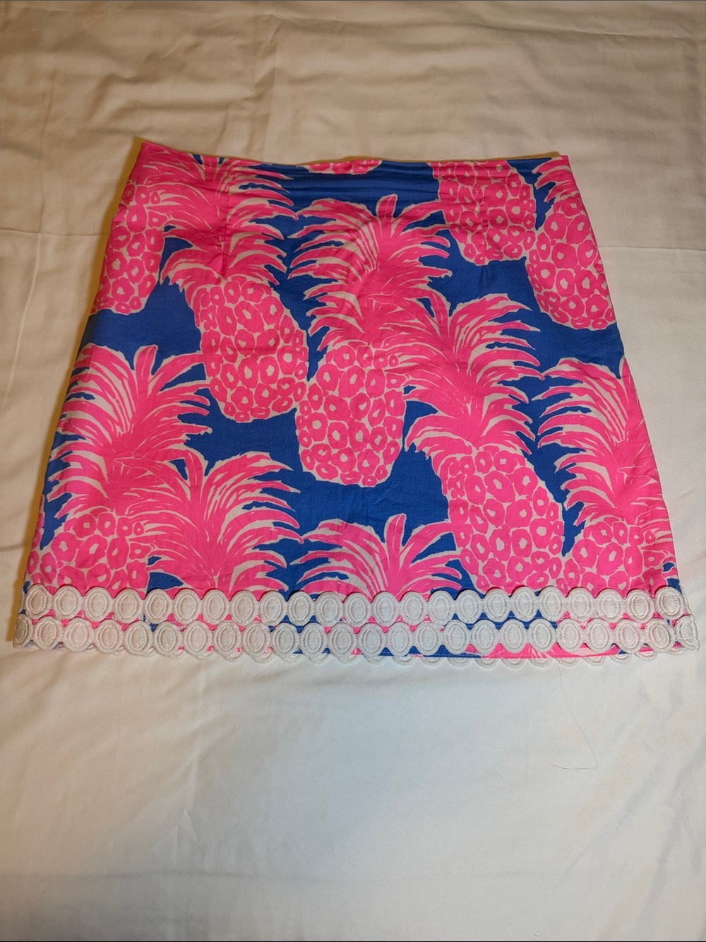 Lilly Pulitzer Pink Blue Pineapple Print Mini Skirt SZ 10